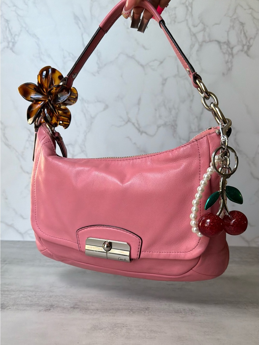 NWOT Mini Baby Pink Kristin Hobo Coach Signature Shoulder Bag 🩰˚˖𓍢 🦢✧˚.🎀༘⋆